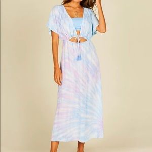Surf Gypsy Drawstring Ruffle Maxi Dress